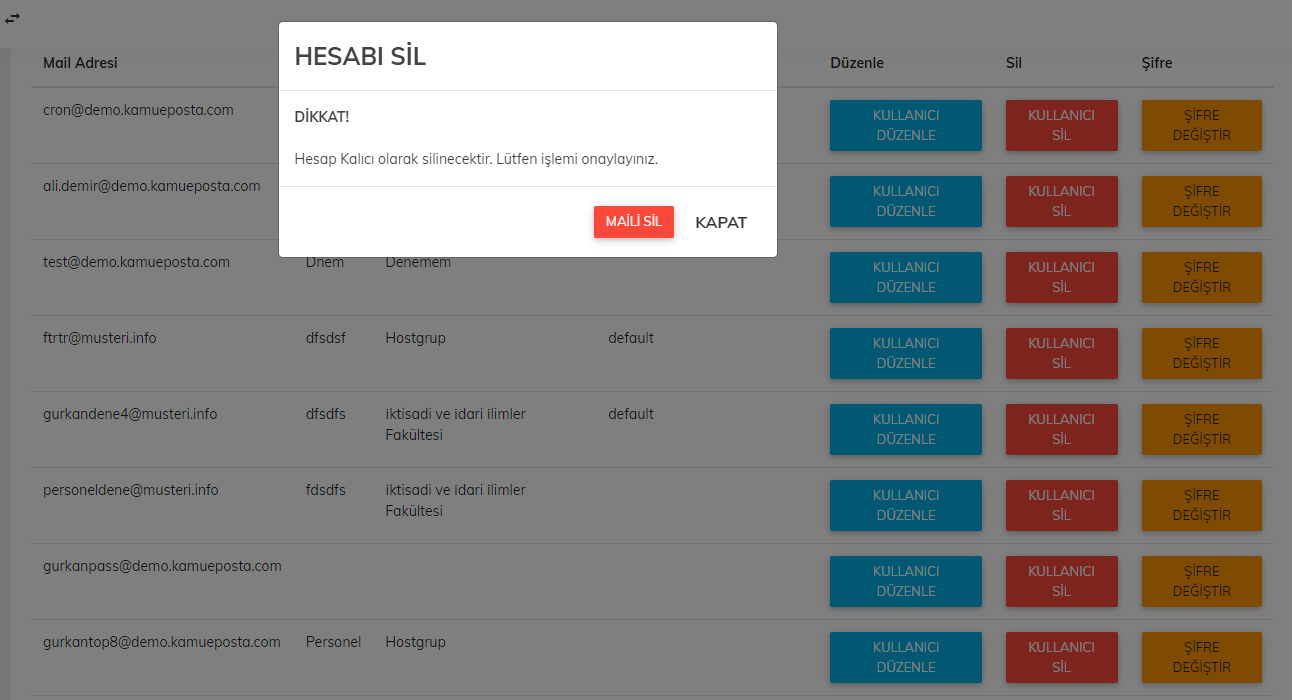 Zimbra Gelişmiş Yönetim Paneli